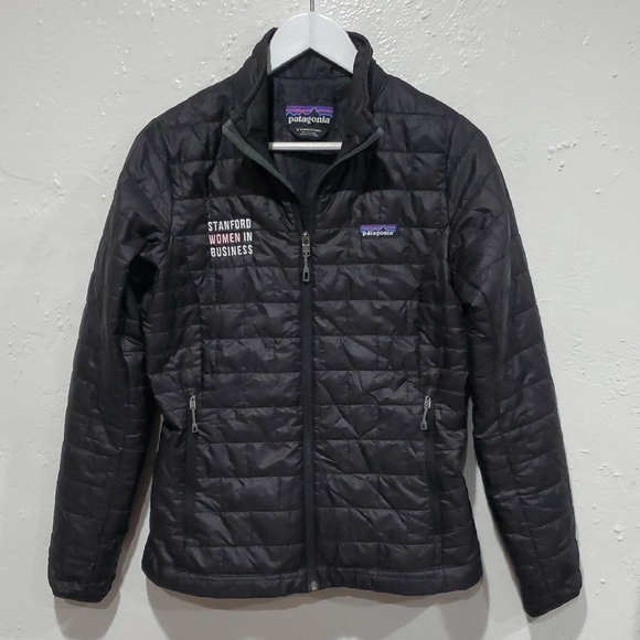 Patagonia Black Brick Puffer Jacket With Stanford Women In Business Size S - Picture 1 of 8